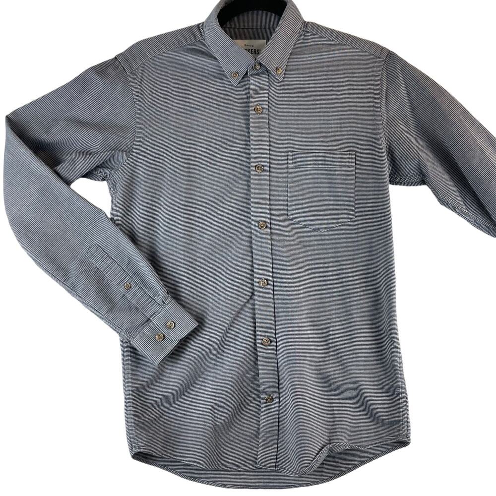 Barkers NZ 100% Cotton Long Sleeve Mini Stripe Button Down Shirt XS